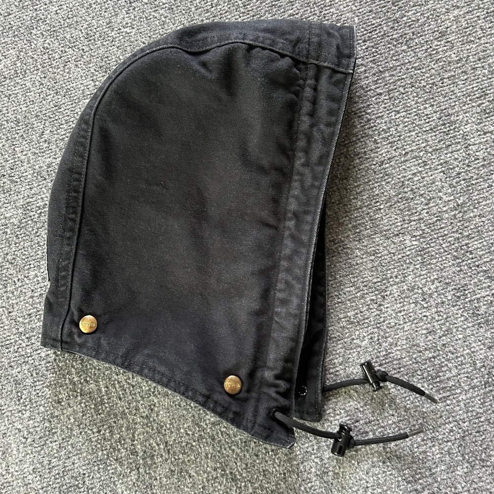 Carhartt Hat Trapper Mens One Size Black Quilted Lined Canvas Work Hood - Picture 2 of 7